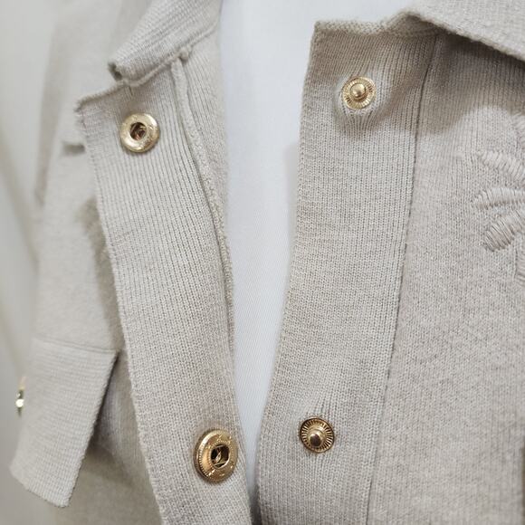 Elie Tahari Snap Front Embroidered Cardigan Jacket, Size Medium - Picture 7 of 7